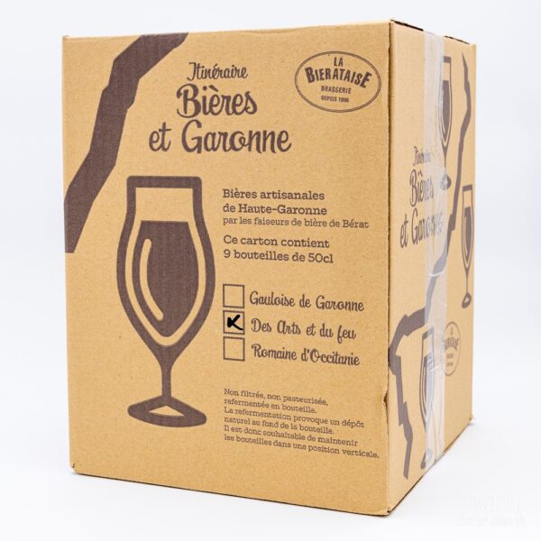 Bières artisanales conditionnées en carton de 9 bouteilles de 50 cl